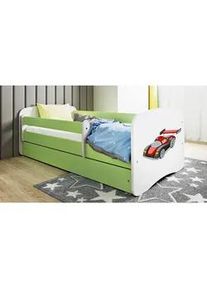 Mid.you Kinder-/Juniorbett , Grün, Weiß , Textil , Birke , Sperrholz,Schichtholz , H2 , 1-Zonen , Höhe ca. 15 cm , links montierbar, rechts montierbar , 80x160 cm , nicht verstellbar , Babymöbel & Kindermöbel, Kinderzimmer & Jugendzimmer, Kinderbetten, Kinderbetten & Jugendbetten