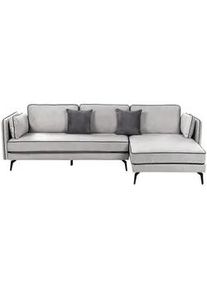 Beliani 3-Sitzer-Ecksofa Samtstoff Hellgrau Altan , Textil , L-Form , 268x157 cm , Wohnzimmer, Sofas & Couches, Wohnlandschaften, Ecksofas