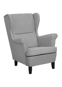 Beliani Sessel Polsterbezug Grau Abson , Textil , 74x102x63 cm , Wohnzimmer, Sessel, Ohrensessel