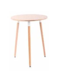 CLP Konsolentisch rund 60 cm Holz natura , Eukalyptusholzfarben , 60x75x60 cm , Wohnzimmer, Wohnzimmertische, Konsolentische