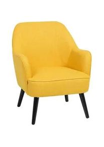 Beliani Sessel Polsterbezug Gelb Loken , Textil , 71x83x70 cm , Wohnzimmer, Sessel, Polstersessel