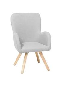 Beliani Sessel Polsterbezug Grau Bjarn , Textil , 60x90x55 cm , Wohnzimmer, Sessel, Polstersessel