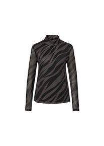 Tchibo - Bedrucktes Mesh-Rollkragenshirt - Damen - Gr. S - schwarz/print
