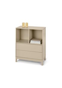 Tchibo - Hochkommode mit 2 Schubladen - 80x40x94,5cm - beige - Buchenholz