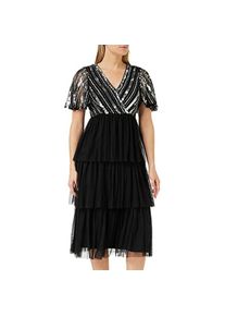 Frock and Frill, Damen, Kleider, Vestito da Donna con Decorazioni, Schwarz, (40)