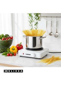 Melissa Elektrische Heizplatte 1500 W Ø 18,5 cm 6 Heizstufen Rutschfeste Füsse Weiss, Kochplatte