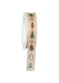 Goldina, Geschenkverpackung, Geschenkband Albero di Natale mit Draht, 25 Millimeter x 18 Meter, sand (Geschenkband)