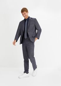 bonprix Öltöny, Regular Fit (3-részes szett): zakó, nadrág, nyakkendő, kék, 48