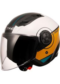 LS2 OF616 Airflow II Cover, open face helmet , color: White/Light Brown/Black , size: 3XL