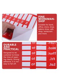 Rewritable Business Hours Stickers Sunproof Waterproof Easy to Use for Shops Stores Banks Cafes Business Hours Sign