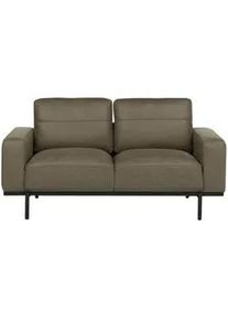 Beliani 2-Sitzer-Sofa Stoff grün Lederoptik Sovik , Textil , 156x72x87 cm , Wohnzimmer, Sofas & Couches, Sofas, 2-Sitzer Sofas