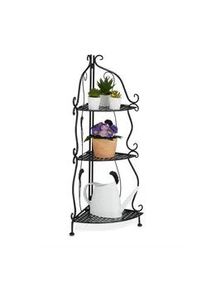 Relaxdays Eckregal , Metall, Kunststoff , 30x82.5x30 cm , Wohnzimmer, Regale, Bücherregale