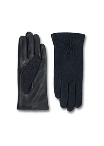 Tchibo - Rękawiczki sk&oacute;rzane z mieszanki materiałowej - dla pań - rozmiar 8 - kolor: czarny/szary