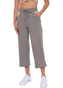 Dames 7/8-broek met tunnelkoord en bindceintuur grijs Maat 46