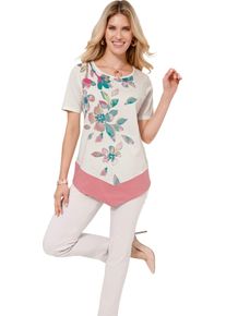 Damer Tunika med asymmetrisk f&aring;ll gr&auml;ddvit, tryckt Gr&ouml;&szlig;e 38