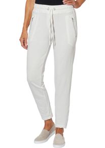 Dames Sweatbroek met tunnelkoord en bindceintuur ecru Maat 54