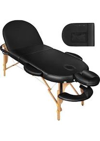 TecTake Lettino da massaggio Sawsan a 3 zone, con 5 cm di imbottitura e supporto in legno - nero - 404371