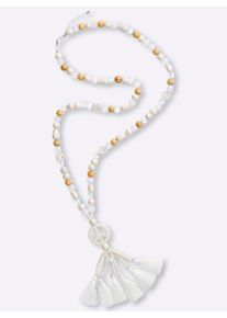 Heine Damen Kette in wei&szlig; ,Gr&ouml;&szlig;e 0, Witt, 90% Acryl, 10% Holz