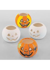 Ceramic Pumpkin Tealight Holders (Pack of 3) Design Your Own Halloween Crafts For Kids