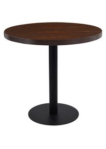 vidaXL Mesa de bistró MDF marrón oscuro 80 cm