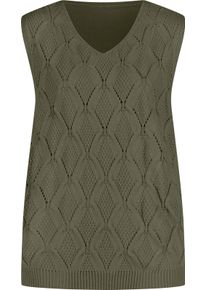 Dames Slip-over met ruitpatroon kaki Maat 44