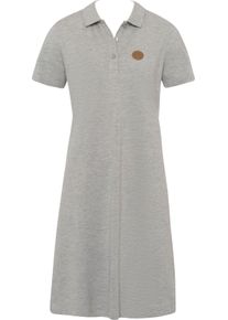 Dames Polojurk van piqu&eacute; steengrijs/gem&ecirc;leerd Maat 46