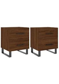 vidaXL Mesita noche 2 uds madera ingeniería marrón roble 40x35x47,5 cm