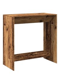Mesa alta de bar madera ingeniería envejecida 102x50x103,5 cm