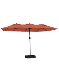 vidaXL Sombrilla de jardín doble color terracota 449x245 cm