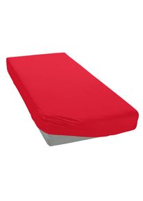 my home , Spannbettlaken »PAPRIKA« Bettlaken, Laken, in zwei Qualitäten: Fleece & Jersey, 100% Polyester , rot , Obermaterial: 100% Polyester ,...