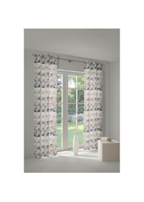 WIRTH, Vorhang &raquo;Berlare&laquo; &Ouml;sen 1 Stk. tlg. nach Ma&szlig;, braun, Jacquard, Baumwolle, Polyester, 195 cm, braun