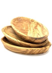 Olivenholz-erleben , Dipschale »oval aus edlem naturbelassenem Olivenholz« 3 Stk. aus Massivholz Einzigartige Maserung, jede Schale ein Unikat,...