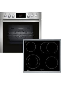 Neff, Elektro-Herd-Set &raquo;E1CCD2AN3&laquo; EasyClean, Edelstahl, LED-Display: kontrastreich und gut lesbar