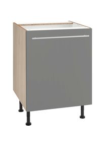 Optifit, Unterschrank &raquo;Bern&laquo; 60 cm breit, mit 1 T&uuml;r mit h&ouml;henverstellbaren F&uuml;&szlig;en, mit Metallgriff, basaltgrau/akaziefarben, B/H/T: 60 cm x 87 cm x 