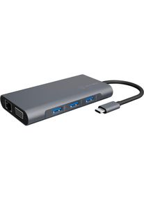 ICY BOX , Laptop-Dockingstation »USB Type-C Dockingstation mit zwei Videoschnitten« , aluminiumfarben , RJ45 Ethernet Schnittstelle, unterstützt...