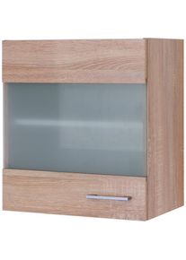 Flex-Well , Glash&auml;ngeschrank &raquo;Samoa&laquo; (B x H x T) 50 x 54,8 x 32 cm, mit Stollenglast&uuml;ren , Wei&szlig; / Sonoma Eiche , Sonoma Eiche