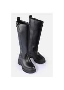 Buffalo, Damen, Stiefel &raquo;ASPHA RIDING BOOT HI&laquo; , Plateau, Langschaftstiefel, Reitstiefel mit verstellbaren Schnallen, schwarz, 38, schwarz, 