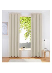 my home , Gardine »SOLA« Kräuselband 1 Stk. tlg. Breite:130 cm, 1 Schal, einfarbig, Verdunkelung , beige , Obermaterial: 100% Polyester , 175 cm