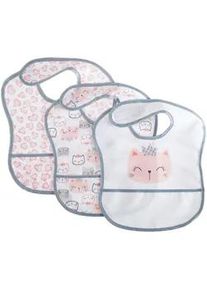 My Baby Lou Lätzchen , Grau, Weiß, Pink , Textil , 3-teilig , Animalprint , 28x40 cm , AZO-frei , Auffangschale , Schlafen, Babytextil-Kollektionen