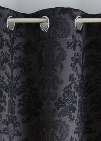 bonprix S&ouml;t&eacute;t&iacute;tő Jacquard f&uuml;gg&ouml;ny sok m&eacute;retben (1 db), fekete, mag./sz&eacute;l.: 225/130 cm