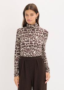 bonprix Bluzka z długim rękawem, z miękkiej mieszanki wiskozy, brązowy, 52/54