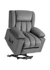 HOMCOM Fernsehsessel mit Aufstehhilfe Relaxsessel mit Massage-/ Wärme-/Liegefunktion , Dunkelgrau , Textil , 93x104x101 cm , Wohnzimmer, Sessel, Fernsehsessel