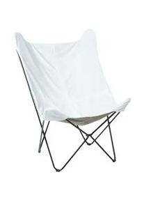 Beliani Schmetterlingssessel Samtstoff Weiß Nybro , Textil , 70x99x85 cm , Wohnzimmer, Sessel, Polstersessel