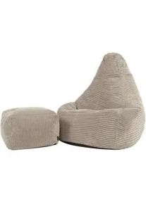 I.C.O.N. icon Kindersitzsack mit Hocker Dalton Cord , Textil , 100 L , 69x59x65 cm , Hergestellt in Deutschland, Oeko-Tex® Standard 100 , Wohnzimmer, Sessel, Sitzsäcke, Kindersitzsäcke