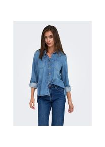 Only, Damen, Jeansbluse &raquo;ASMIN SHIRT L/S DNM AKM NOOS&laquo;, Medium Blue Denim, S, Medium Blue Denim, Jeanshemd von Only
