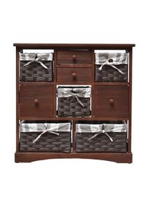Rebecca Mobili Cassettiera Credenza Marrone Shabby 4 Cassetti 5 Ceste 69x69x30