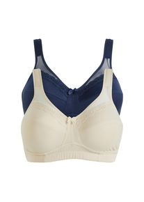 bonprix , Entlastungs-BH Packung, 2 tlg. tlg. , sandbeige+dunkelblau