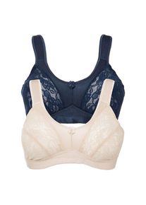 bonprix , Entlastungs-BH Packung, 2 tlg. tlg. , dunkelblau+sandbeige