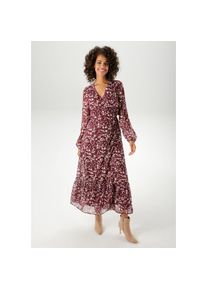 Aniston CASUAL , Damen , Wickelkleid mit grafischen Blumendruck - jedes Teil ein Unikat - NEUE KOLLEKTION , bordeaux-sand , N-Gr , 42 -N-Gr , 42 ,...