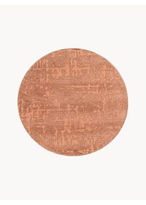 Louis De Poortere Okrągły dywan żakardowy z wypukłą strukturą Baobab Złoty Włókno syntetyczne, Tkanina Ø 140 cm